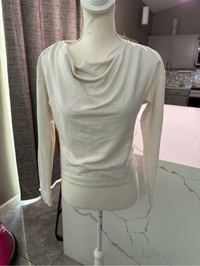 shirt sweater alo Cream Cowl Neck Long Sleeve Top